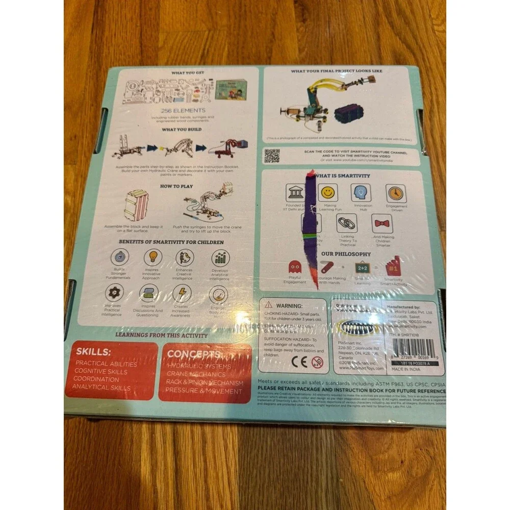 Smartivity Pump It Move It Hydraulic Crane STEM DIY Kit Ages 8+ SMRT1018